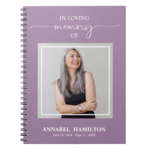 Carnet Simple Elegant Memorial Funeral Photo Guest Book