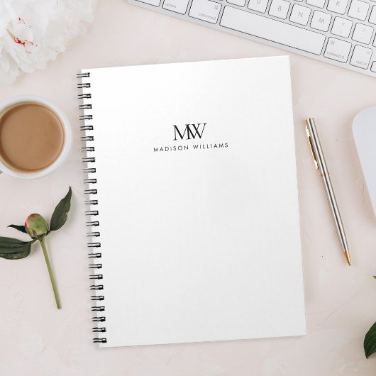 Carnet Simple Elegant Modern Monogram