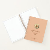 Carnet Simple Elegant Monogramme Or Peach Sketchbook (Intérieur)