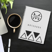 Carnet Simple Elégant Monogramme Personnalisé Argent Blan