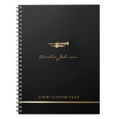 Carnet Simple Elegant Trumpet musicien de l'or Enseignant (Devant)