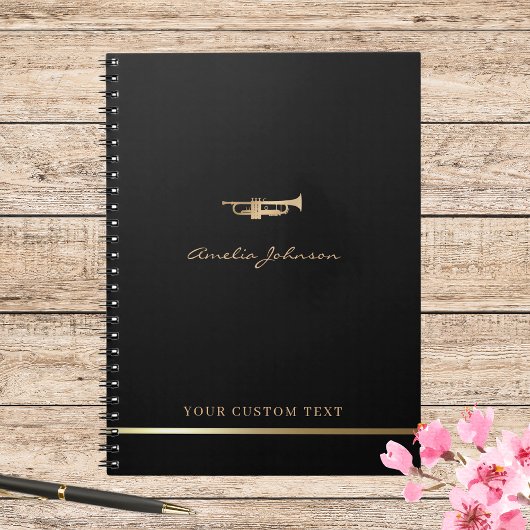Carnet Simple Elegant Trumpet musicien de l'or Enseignant