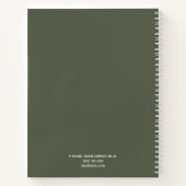Carnet Simple élégante Couche foncée Vert personnalisé (Dos)