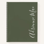 Carnet Simple élégante Couche foncée Vert personnalisé (Devant)