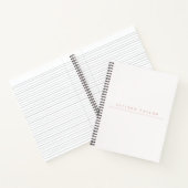 Carnet Simple élégante Rose clair Nom personnalisé Blanc (Intérieur)