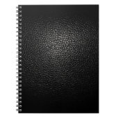 Carnet simple et élégant en cuir noir (Devant)