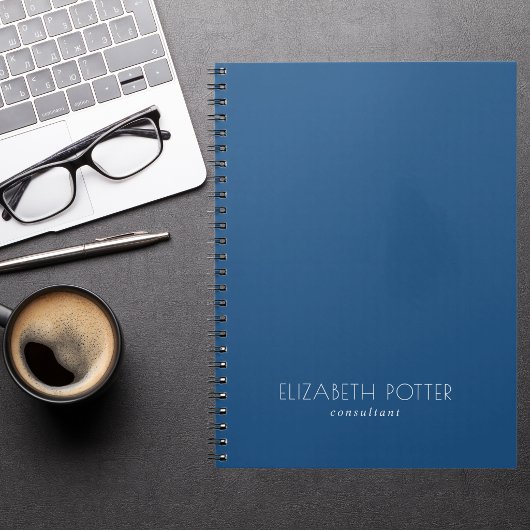 Carnet Simple et élégant professionnel moderne bleu et bl