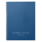 Carnet Simple et élégant professionnel moderne bleu et bl (Devant)