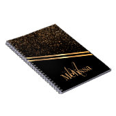 Carnet Simple et élégante Monogram Black and Gold parties (Côté Droit)