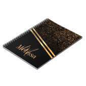 Carnet Simple et élégante Monogram Black and Gold parties (Côté gauche)