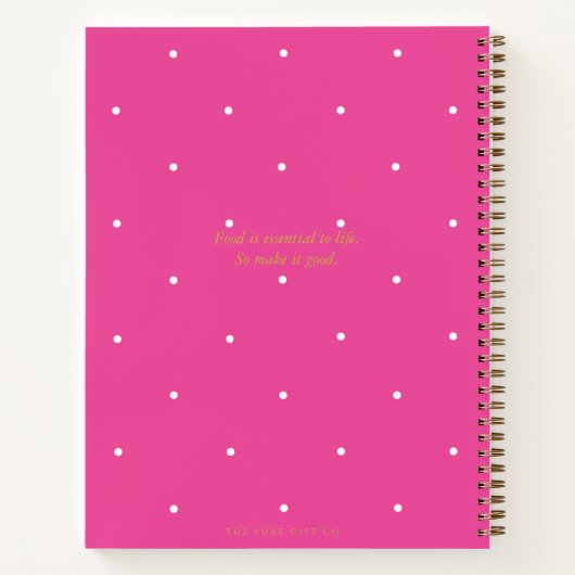 Carnet Simple Gras Cute Hot Rose Polka Nom de point Recet (Dos)