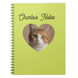 Carnet Simple Green Animal de compagnie Chat Cadre en for