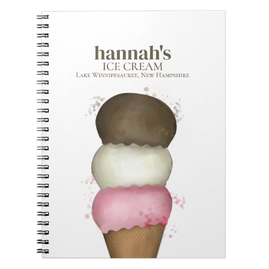Carnet Simple Ice Cream Shop Custom Business (Devant)