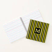 Carnet Simple Jaune brillant rayé initial (Intérieur)