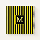 Carnet Simple Jaune brillant rayé initial (Dos)