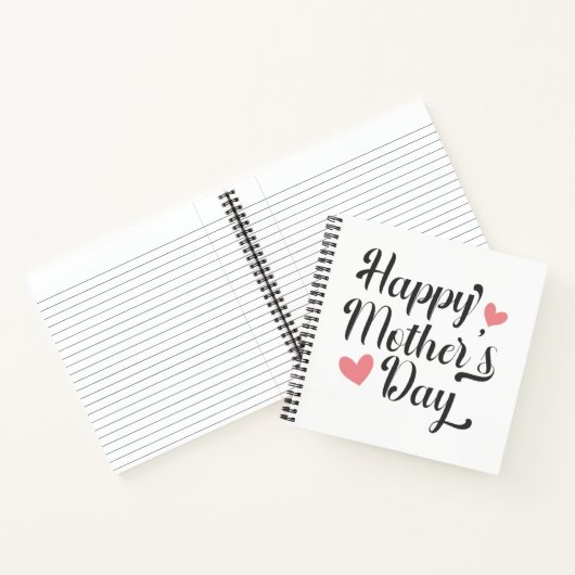 Carnet Simple joyeuse calligraphie de la fête des mères | (Intérieur)