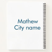 Carnet simple lettre initiale monogramme ajouter votre no (Dos)