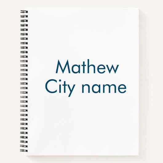 Carnet simple lettre initiale monogramme ajouter votre no (Devant)