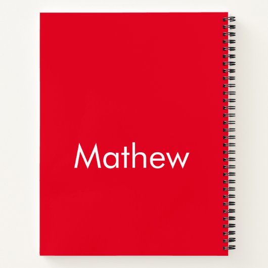 Carnet simple lettre initiale monogramme ajouter votre no (Dos)