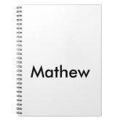 Carnet simple lettre initiale monogramme ajouter votre no (Devant)