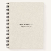 Carnet Simple Lin Bbeige Clair Typographie Noire (Devant)