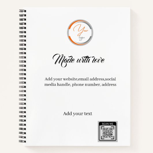 Carnet Simple Logo QR Code Business white (Devant)