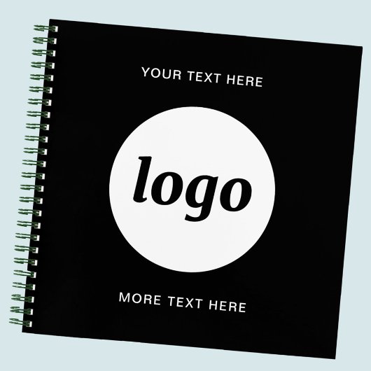 Carnet Simple Logo Texte Professionnel Promotionnel Noir