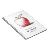 Carnet Simple Main tiré mignon Pomme rouge meilleur ensei (Côté Droit)
