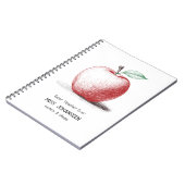 Carnet Simple Main tiré mignon Pomme rouge meilleur ensei (Côté gauche)