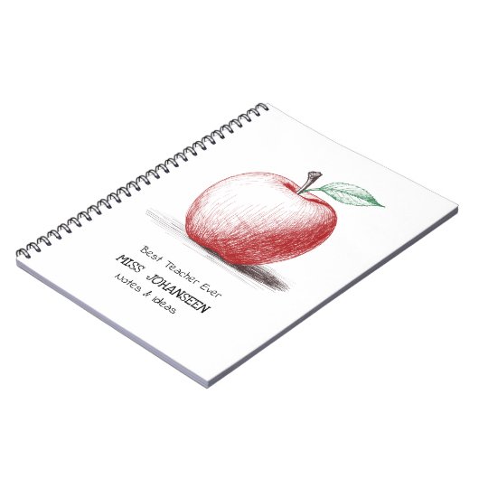 Carnet Simple Main tiré mignon Pomme rouge meilleur ensei (Côté gauche)