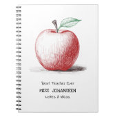 Carnet Simple Main tiré mignon Pomme rouge meilleur ensei (Devant)