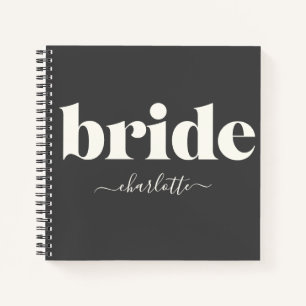 Carnet Simple Mariée Moderne Minimaliste en Noir et Blanc