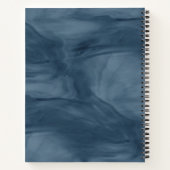 Carnet Simple Marine Bleu Marbre subtil Monogramme modern (Dos)