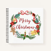 Carnet Simple Merry Christmas Wreath | Ordinateur portabl (Devant)