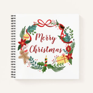 Carnet Simple Merry Christmas Wreath   Ordinateur portabl