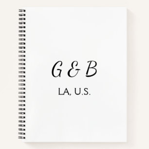 Carnet SIMPLE MINIMAL add your couple name city name text