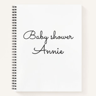 Carnet simple minimal ajoutez votre nom texte baby shower