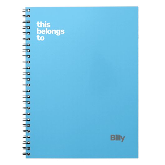 Carnet simple minimal bleu moderne (Devant)