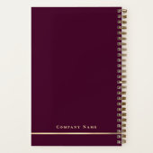 Carnet Simple Minimal Burgundy Wine & Gold Shiny Spiral (Verso)