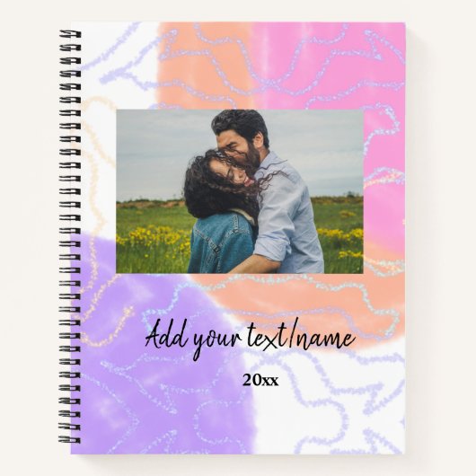Carnet simple minimal customized name monogram couple th (Devant)