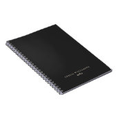 Carnet Simple Minimalist Black White Personalized Name (Côté Droit)