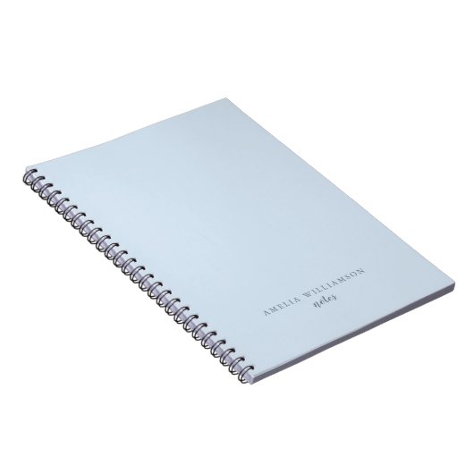 Carnet Simple Minimalist Soft Blue Personalized Name (Côté Droit)