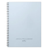 Carnet Simple Minimalist Soft Blue Personalized Name (Devant)