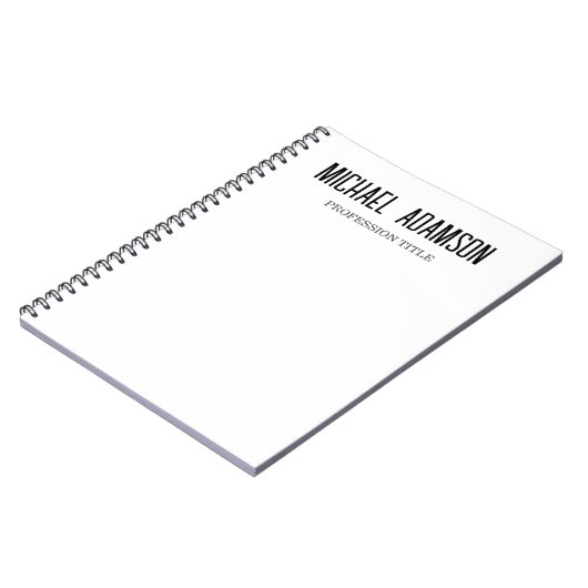 Carnet Simple minimaliste blanc classique élégant (Côté gauche)