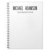 Carnet Simple minimaliste blanc classique élégant (Devant)