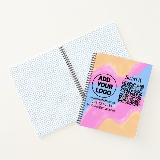 Carnet Simple minimum q r code ajouter logo code d'analys (Intérieur)
