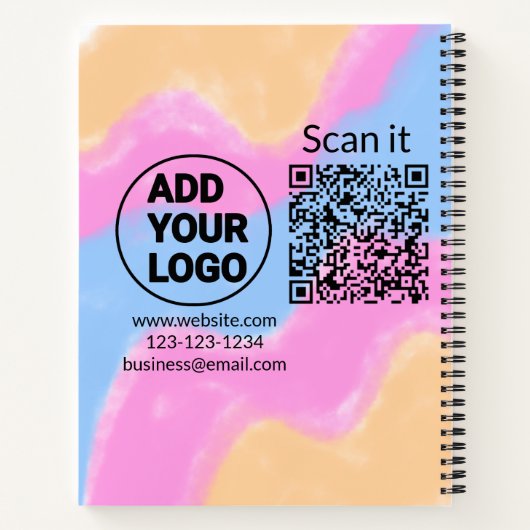 Carnet Simple minimum q r code ajouter logo code d'analys (Dos)