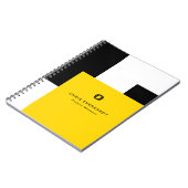 Carnet Simple Moderne Bloc de Couleur Jaune Blanc et Noir (Côté gauche)