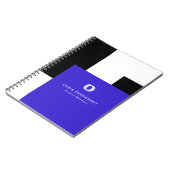 Carnet Simple Moderne Bloc de Couleurs Bleu, Noir et Blan (Côté gauche)