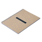 Carnet SIMPLE moderne geo confetti motif feuille d'or kra (Côté gauche)